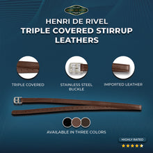 Load image into Gallery viewer, Henri de Rivel Triple Covered Stirrup Leathers

