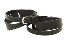 Load image into Gallery viewer, Huntley Equestrian Children's Black Leather Jodhpur Garter Straps
