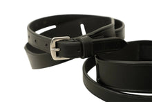 Load image into Gallery viewer, Huntley Equestrian Children's Black Leather Jodhpur Garter Straps
