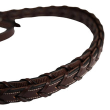 Load image into Gallery viewer, Huntley Equestrian Fancy Stitched Rubber Lined Laced Reins, Size Full
