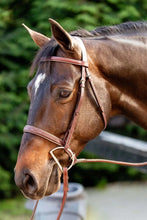 Load image into Gallery viewer, Huntley Equestrian Fancy Stitched Schooling Hunter Bridle with Reins
