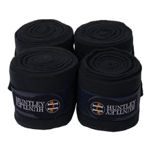 Load image into Gallery viewer, Huntley Equestrian Polo Fleece Wraps, Set of 4, Black
