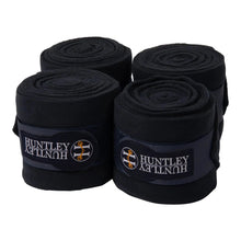 Load image into Gallery viewer, Huntley Equestrian Polo Fleece Wraps, Set of 4, Black
