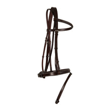 Load image into Gallery viewer, Huntley Equestrian Sedgwick Fancy Stitched Fixed Flash Noseband Bridle With Reins
