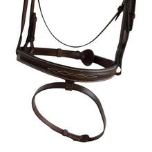 Load image into Gallery viewer, Huntley Equestrian Sedgwick Fancy Stitched Fixed Flash Noseband Bridle With Reins
