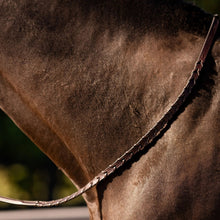 Load image into Gallery viewer, Huntley Equestrian Sedgwick Fancy Stitched Square Raised Laced Reins
