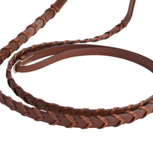 Load image into Gallery viewer, Huntley Equestrian Sedgwick Fancy Stitched Square Raised Laced Reins
