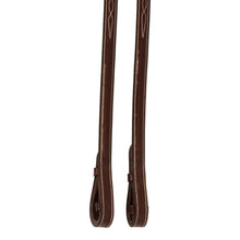 Load image into Gallery viewer, Huntley Equestrian Sedgwick Fancy Stitched Square Raised Laced Reins
