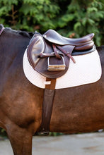 Load image into Gallery viewer, Huntley Equestrian Sedgwick Leather Fancy Stitched Padded Leather Contour Shaped Girth with Double End Elastic
