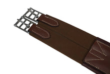 Load image into Gallery viewer, Huntley Equestrian Sedgwick Leather Fancy Stitched Padded Leather Contour Shaped Girth with Double End Elastic
