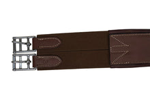 Load image into Gallery viewer, Huntley Equestrian Sedgwick Leather Fancy Stitched Padded Leather Contour Shaped Girth with Double End Elastic
