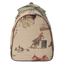 Load image into Gallery viewer, Huntley Equestrian Tapestry Duffle Bag-Western Design
