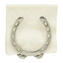 Load image into Gallery viewer, Huntley Horseshoe Napkin Holder, Aluminum Silver Finish
