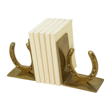 Load image into Gallery viewer, Huntley Horse shoe Bookends, Pair, Brass Antique Finish
