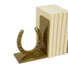 Load image into Gallery viewer, Huntley Horse shoe Bookends, Pair, Brass Antique Finish
