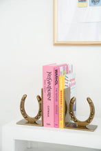 Load image into Gallery viewer, Huntley Horse shoe Bookends, Pair, Brass Antique Finish
