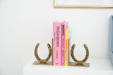 Load image into Gallery viewer, Huntley Horse shoe Bookends, Pair, Brass Antique Finish
