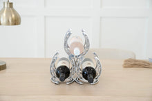 Load image into Gallery viewer, Huntley Horseshoe 3-Bottle Wine Rack, Aluminum Silver Finish
