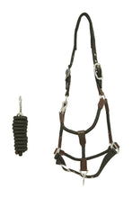 Load image into Gallery viewer, Huntley Nylon Halter and Removable Lead with Snap, Black
