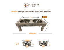 Load image into Gallery viewer, Huntley Pet Berjen Table Elevated Double Bowl Pet Feeder, White Wash
