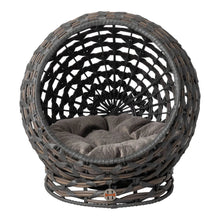 Load image into Gallery viewer, Huntley Pet Hemisphere Rattan Pet Bed, Elevated With Cushion
