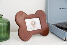 Load image into Gallery viewer, Huntley Pet Leather Bone Shaped Picture Frame, 4x6
