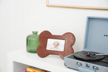 Load image into Gallery viewer, Huntley Pet Leather Bone Shaped Picture Frame, 4x6
