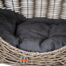 Load image into Gallery viewer, Huntley Pet Wicker Cat Shaped Play House Pet Bed with Cushion
