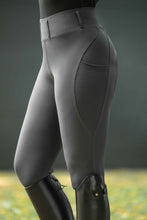 Load image into Gallery viewer, HKM Jil High Waist- Sil. Knee Patch Ladies Riding Leggings
