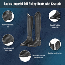 Load image into Gallery viewer, TuffRider Ladies Imperial Tall Riding Boots with Crystals
