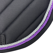 Load image into Gallery viewer, Black Cotton Oblique Euro Saddle Pad
