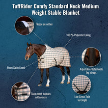 Load image into Gallery viewer, TuffRider Comfy Standard Neck Medium Weight Stable Blanket- 1200D, 200GSM

