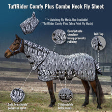 Load image into Gallery viewer, TuffRider Comfy Plus Combo Neck Zebra Print Fly Sheet
