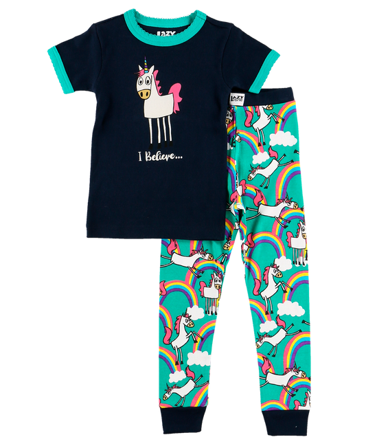 I Believe Unicorn Kid's Short Sleeve PJ Set