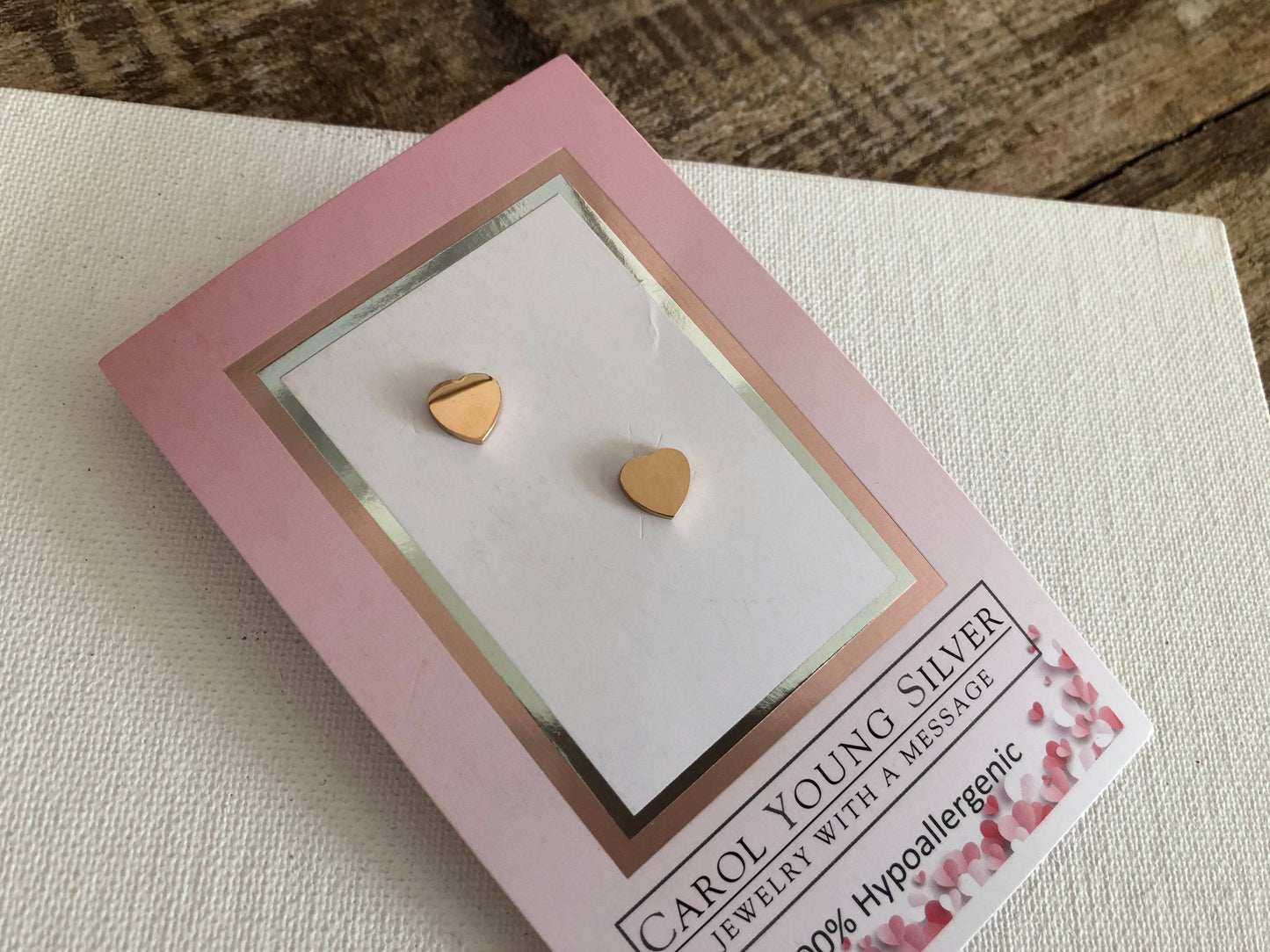 Mini Heart Earrings/Rose Gold Tone
