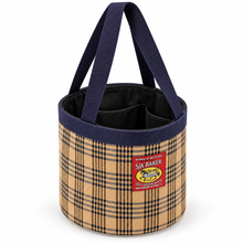 Load image into Gallery viewer, Studio presentation of Baker original plaid grooming tote
