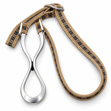 Load image into Gallery viewer, Studio illustration of Baker plaid cribbing strap and metal throat component
