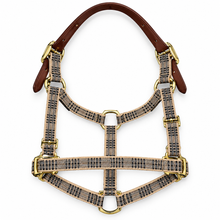 Load image into Gallery viewer, Studio presentation of Baker plaid leather breakaway horse halter
