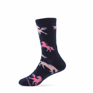 Sock, Navy with Pink