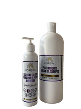 Load image into Gallery viewer, Combo Pure Morocco Argan Oil Shampoo 32oz plus Essential Oil Coat Conditioner Peach and Honey 16oz with Sponge applicator
