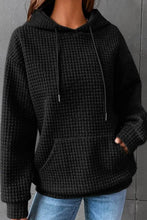 Load image into Gallery viewer, WOMEN DRAWSTRING WAFFLE LONG PULLOVER HOODIE_CWOHOL0201
