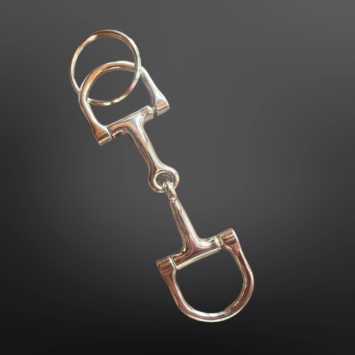 Western Equestrian Dee Ring Snaffle Bit Keychain