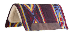 Wool Blend Blanket Top Saddle Pad with Wear Leathers
