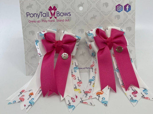 Flamingos For Days- Hot Pink PonyTail Bows