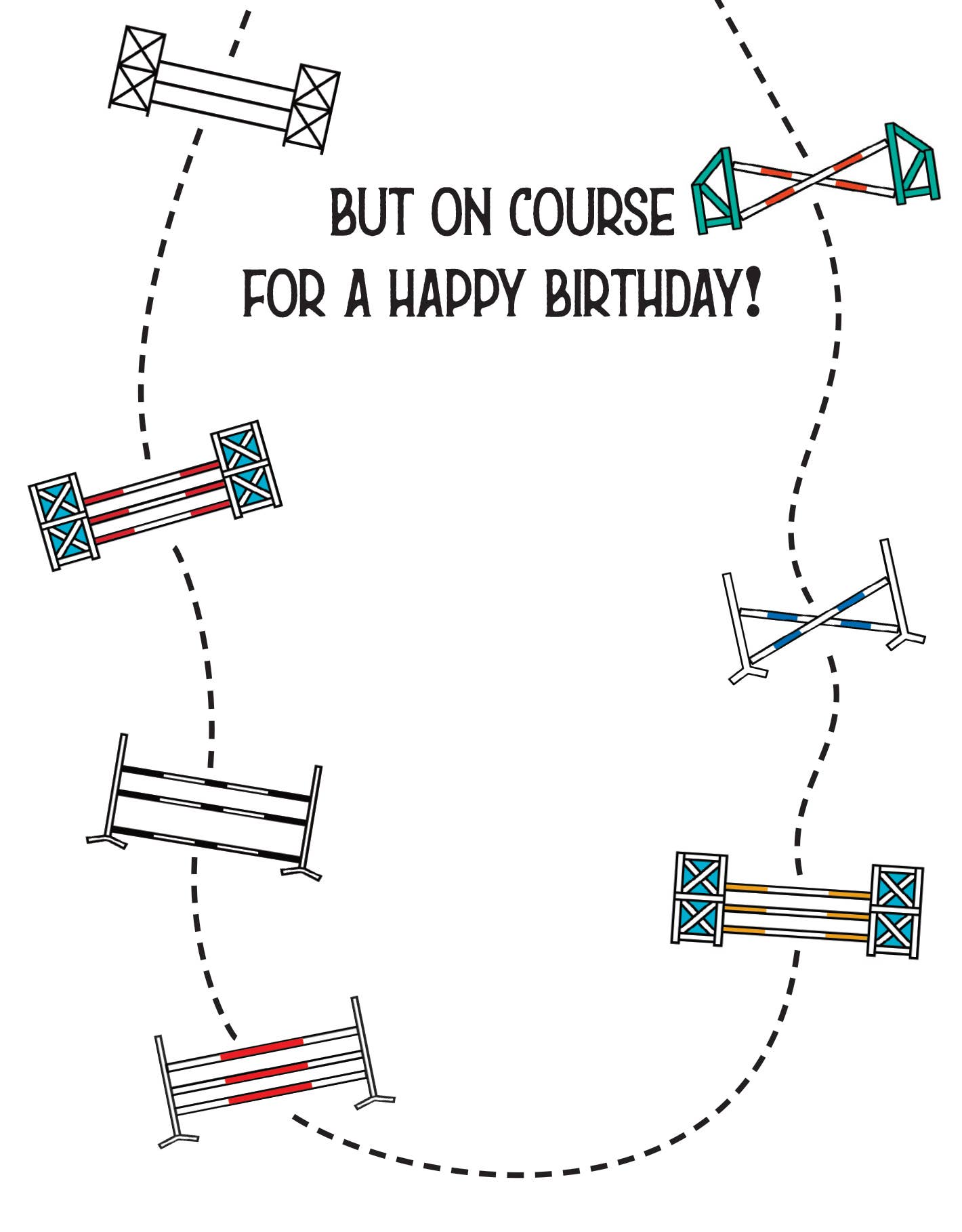 Horse Birthday Card: Off Course...but on course for a... ~ N