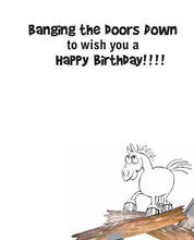 Load image into Gallery viewer, Horse Birthday Card: Bang, Crash, Neigh!
