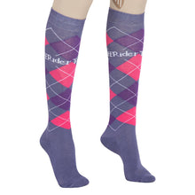 Load image into Gallery viewer, TuffRider Argyle Knee Hi Socks
