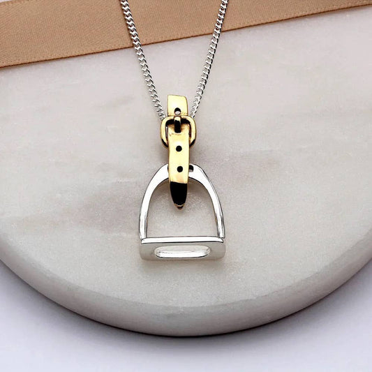 English Stirrup Iron Sterling Silver Necklace