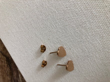Load image into Gallery viewer, Mini Heart Earrings/Rose Gold Tone
