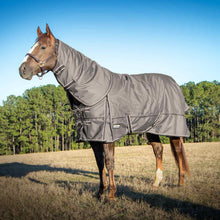 Load image into Gallery viewer, DS26 Jeffers Poplar Head "Defense" 1680 Denier Turnout Blanket with Detachable Neck, 240 Gram, Plymouth Brown
